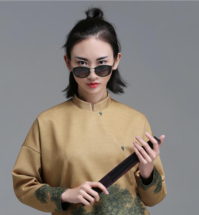 匠心啟航閱讀立領斜襟落肩袖不對稱中式改良唐裝