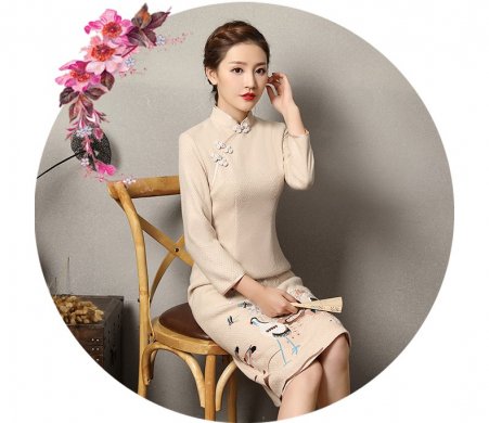 錦鶴刺繡旗袍，匠心啟航閱讀旗袍裙