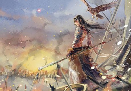 古風(fēng)圖片，戰(zhàn)場(chǎng)上的男子