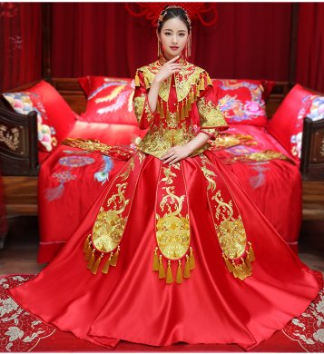 古韻悠揚(yáng)秀禾服中式禮服，奢華精致新娘禮服