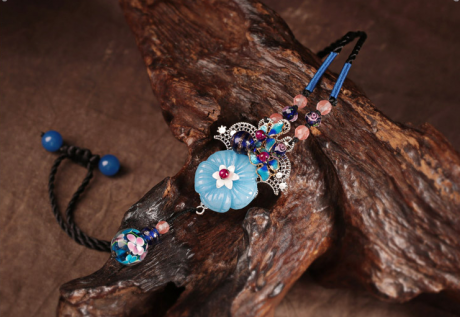 幽藍(lán)繁香匠心啟航閱讀吊墜毛衣鏈復(fù)古項(xiàng)鏈