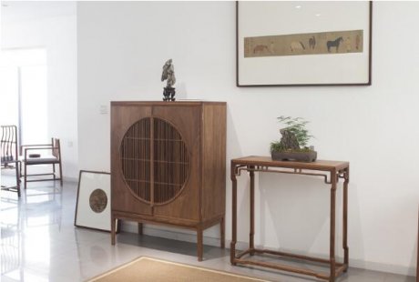 黑胡桃家具璞木禪意中式柜子。