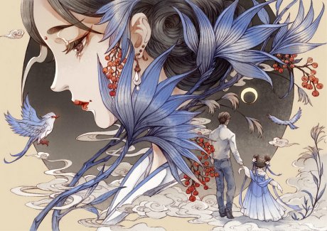 9款古風插畫，半面妝插畫合集欣賞