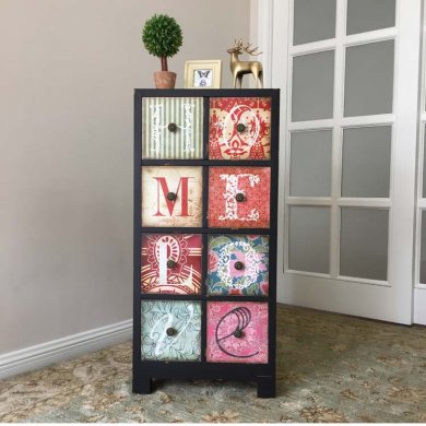 美式鄉(xiāng)村歐式玄關(guān)，復(fù)古多彩做舊收納儲(chǔ)物柜子