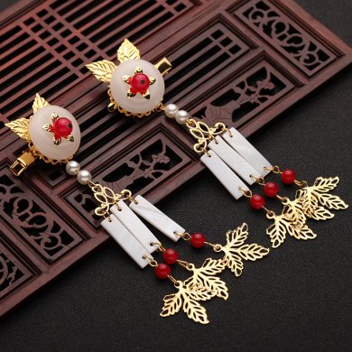 漢服古風配飾步搖，流蘇發(fā)夾彼岸花頭飾