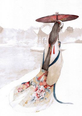 唯美人物插畫，詩(shī)意匠心啟航閱讀手繪插畫