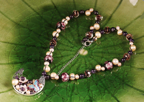 珍珠紫水晶項鏈，月牙吊墜鎖骨鏈匠心啟航閱讀首飾