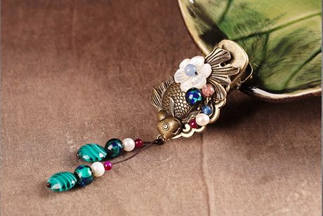 古風古典醉魚游發(fā)夾頭飾