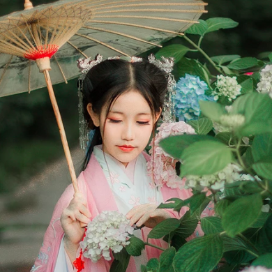 帶傘唯美可愛頭像，唯美古風女子真人頭像