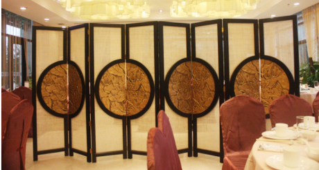 明清家具隔斷裝飾屏風(fēng)，新古典圓花影4扇屏風(fēng)