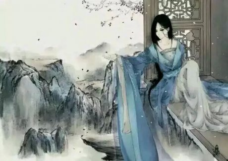 唯美古風圖片:寒月退霜風滿樓，夜靜人幽滿腔愁