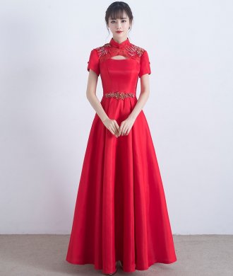 復古立領(lǐng)中式禮服，匠心啟航閱讀晚禮服