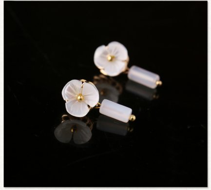 簡約花朵耳釘，少女個性氣質(zhì)耳環(huán)首飾