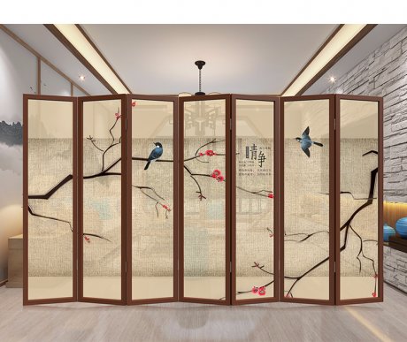 匠心啟航閱讀實木中式屏風隔斷