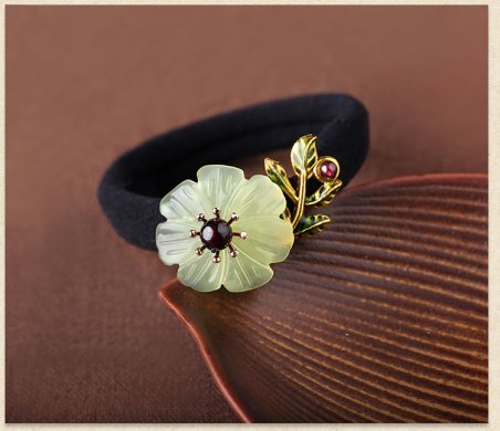 古風(fēng)小清新風(fēng)發(fā)圈,岫玉復(fù)古頭繩頭飾