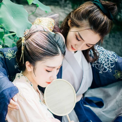 竹林山寺閨蜜古風(fēng)頭像，唯美古風(fēng)女子真人頭像