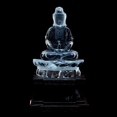 天然白水晶佛擺件，如何辨別天然水晶