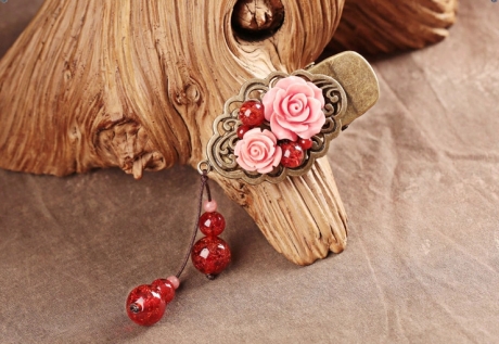 媚香粉貝雕花時尚匠心啟航閱讀發(fā)夾頭飾