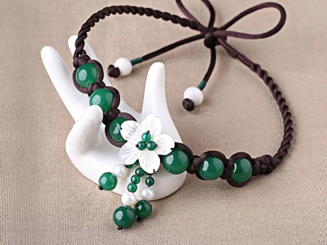 綠色簡約吊墜鎖骨鏈瑪瑙項鏈?zhǔn)罪? / data-ACXs=