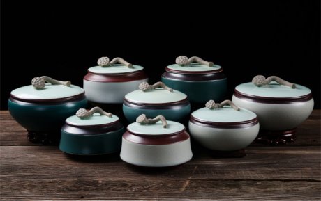 中式古典陶瓷禮盒茶葉罐，普洱醒茶葉包裝密封