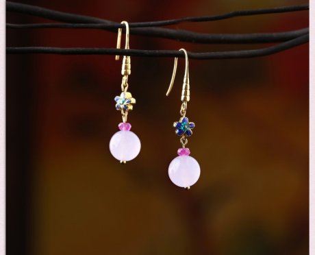 復(fù)古紫色超仙耳環(huán)，氣質(zhì)古風(fēng)小巧耳飾首飾