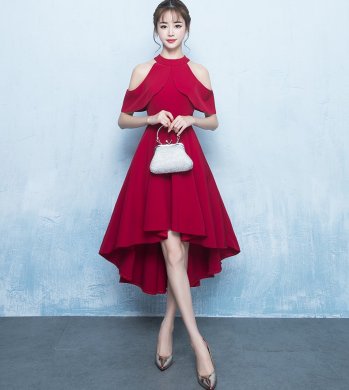 性感掛脖中式禮服，時尚典雅晚禮服