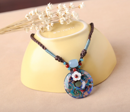 琉璃平安扣吊墜鎖骨鏈古風(fēng)項(xiàng)鏈?zhǔn)罪? / data-bsHb=