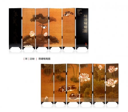 風雅夜宴中式屏風，美觀大氣名畫屏風