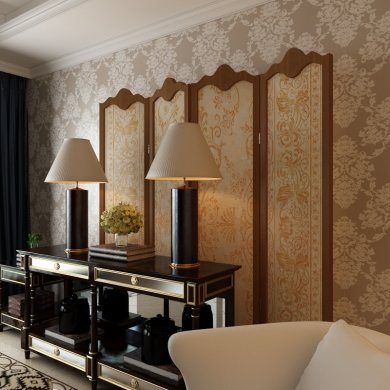 歐式簡約屏風，簡約布藝屏風