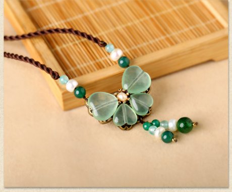 好久不見(jiàn)項(xiàng)鏈，清新靈動(dòng)淡綠項(xiàng)鏈圖片