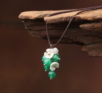 浮嵐暖翠項鏈，復(fù)古森系簡約首飾