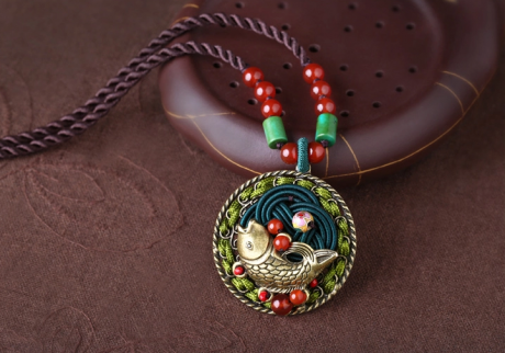 古風(fēng)魚(yú)吊墜鎖骨鏈民族風(fēng)項(xiàng)鏈?zhǔn)罪? / data-jHi1=