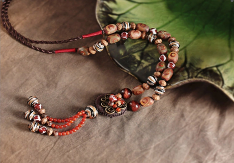 復(fù)古文藝毛衣鏈天珠西藏項(xiàng)鏈?zhǔn)罪? / data-wwNI=