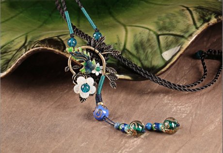 匠心啟航閱讀藍(lán)琉璃鳳凰吊墜毛衣鏈項鏈