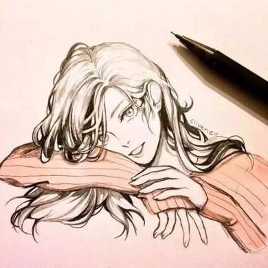 手繪鉛筆人物插畫，超級(jí)美吧！