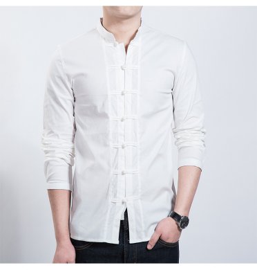 匠心啟航閱讀男裝民族風盤扣襯衣男青年中山裝