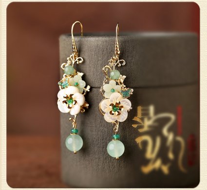 冷淡古風(fēng)耳墜耳環(huán)，小清新花朵耳環(huán)首飾