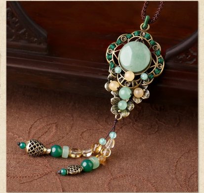 復(fù)古配飾項(xiàng)鏈，東陵玉時(shí)尚裝飾毛衣鏈?zhǔn)罪? / data-Sd8W=