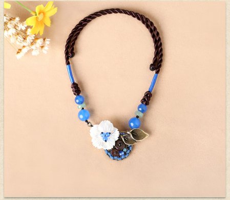 復(fù)古花朵鎖骨鏈，小清新古風(fēng)項鏈