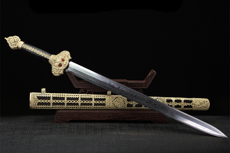 明朝御制大永樂劍，手工寶劍花紋鋼劍