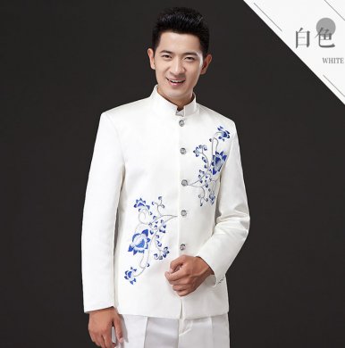 匠心啟航閱讀刺繡立領(lǐng)中山裝