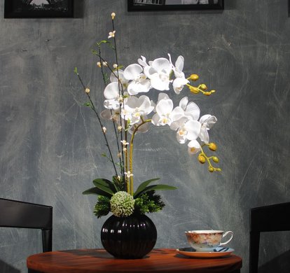 水清新中式蝴蝶蘭花藝，新中式花藝插花