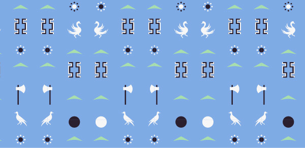 中國傳統(tǒng)唐代服飾狩獵紋圖案一，矢量素材