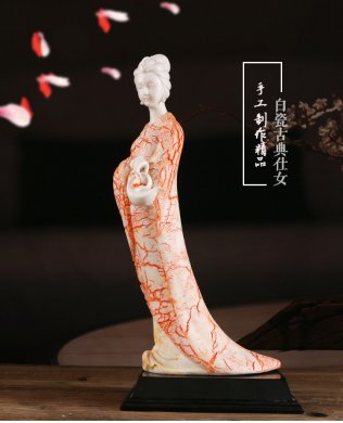 匠心啟航閱讀古典美女白瓷仕女藝術品