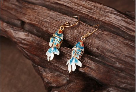 靈動脫俗魚兒耳墜，氣質民族風耳環(huán)首飾