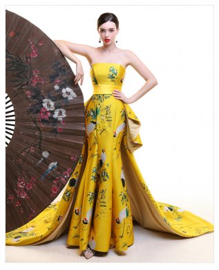 高貴優(yōu)雅的魚(yú)尾旗袍禮服《三》