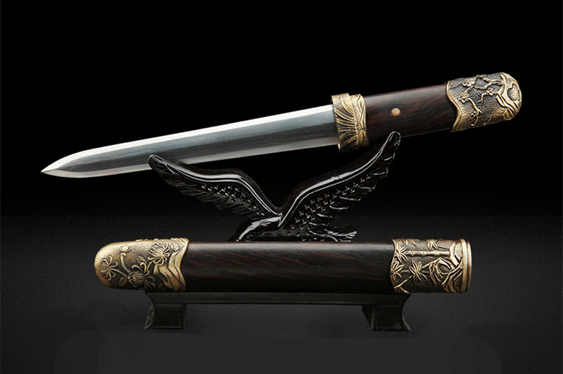 梅蘭竹菊八面四君子劍，中國(guó)傳統(tǒng)象征紋飾寶劍