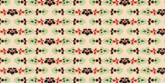 中國傳統(tǒng)唐代服飾穿枝花紋圖案六五，矢量素材