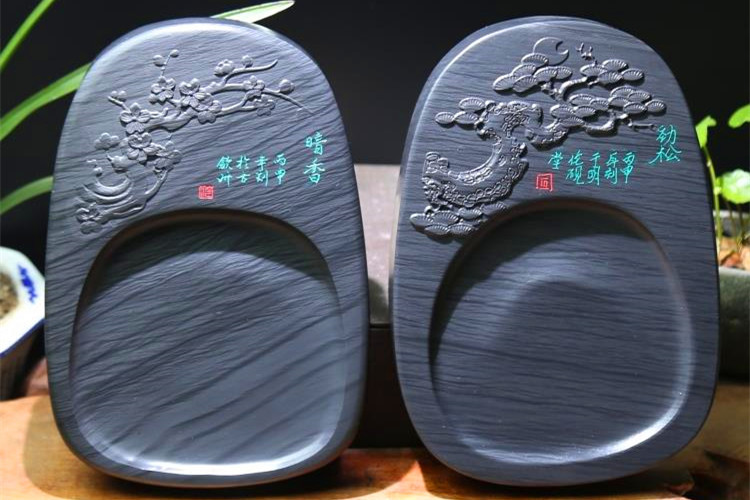勁松暗香天然原石硯臺(tái)，文房四寶精品硯臺(tái)