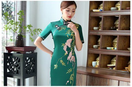 槐樹花旗袍，會呼吸的花香旗袍裙